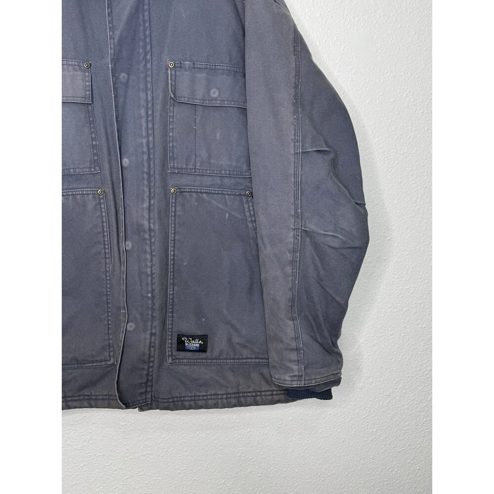 VTG Walls Blizzard Pruf Canvas Jacket Mens Large Chore Barn Work Distressed Coat - Picture 6 of 16
